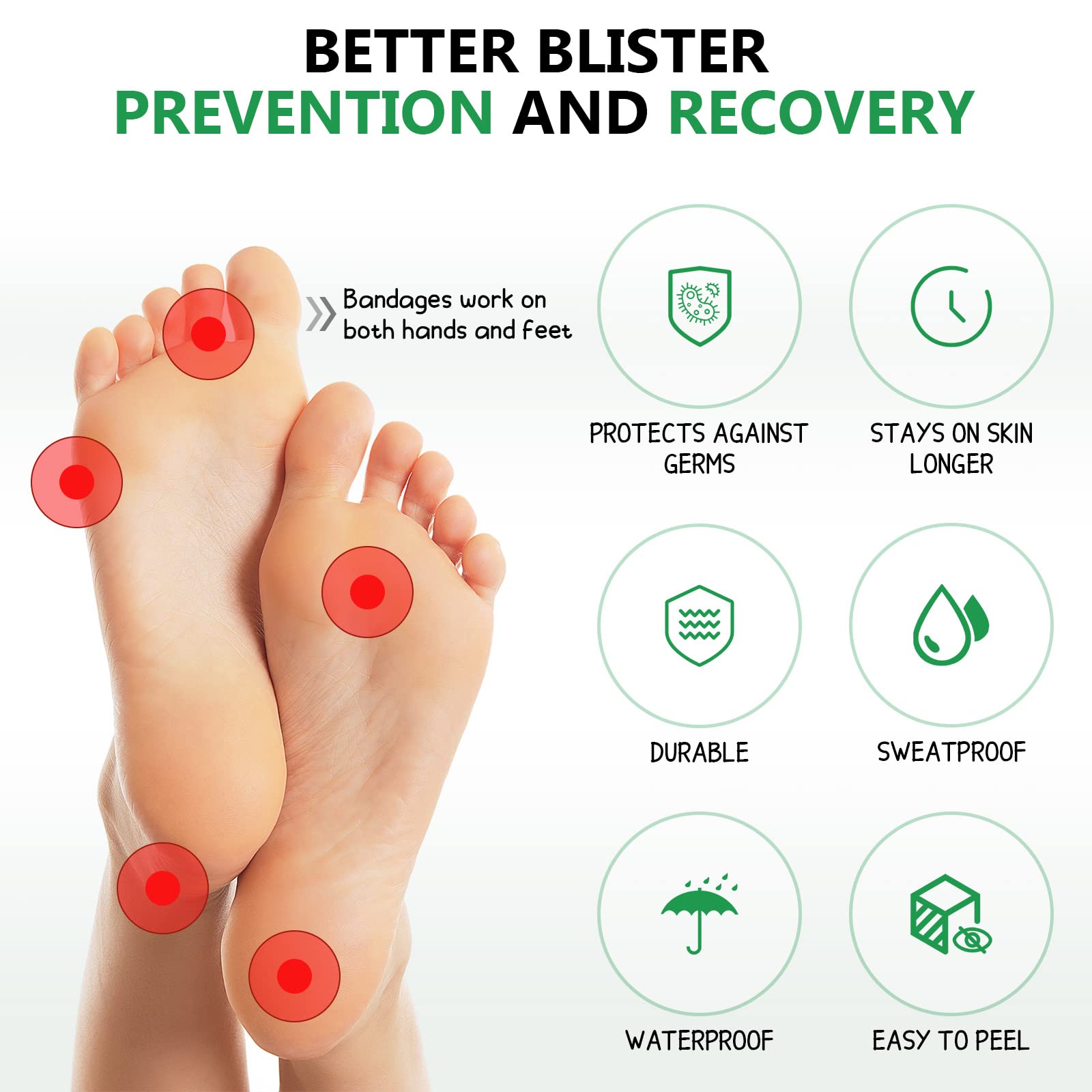 HANNEA 60Pcs Heel Protectors Invisible Waterproof Blister Tape Self-Adhesive Foot Care Sticker Wear-Resistant Pain Relief Tape Shoes Heel Stickers Wrap to Prevent Blister Friction(4.9 x 6.9cm) HANNEA 60Pcs Heel Protectors Invisible Waterproof Blister Tape Self-Adhesive Foot Care Sticker Wear-Resistant Pain Relief Tape Shoes Heel Stickers Wrap to Prevent Blister Friction(4.9 x 6.9cm)